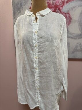 CP Shades Classic White Linen Tunic M